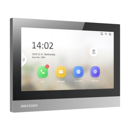 Monitor videointerfon TCP/IP, TFT 7 inch touch screen, WiFi, PoE, Alarma IN - HIKVISION DS-KH8380-WTE1 HIKVISION - 1